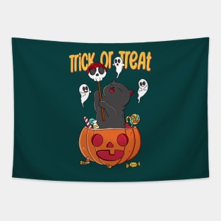 Cat Halloween Candy Tapestry