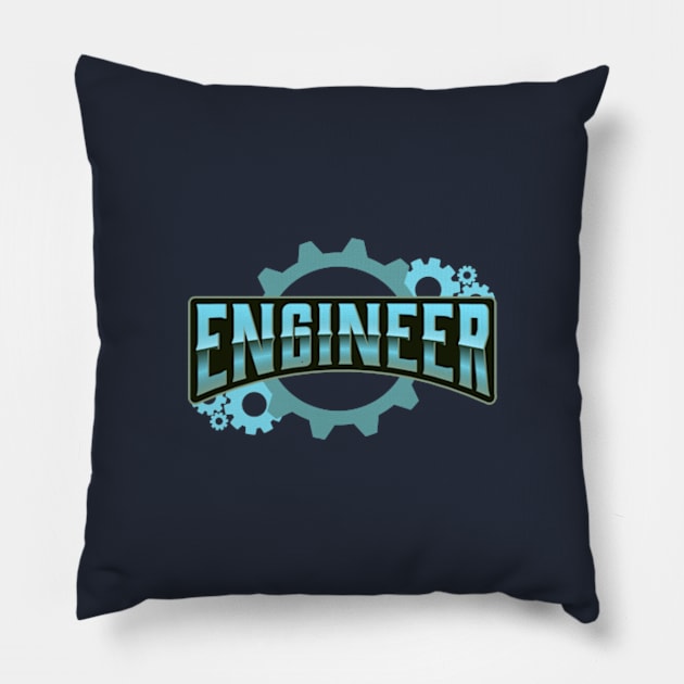 Engineer With Cogs Pillow by bert englefield 