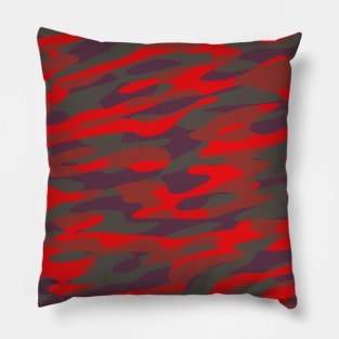 red purple and gray abstract camo Pillow