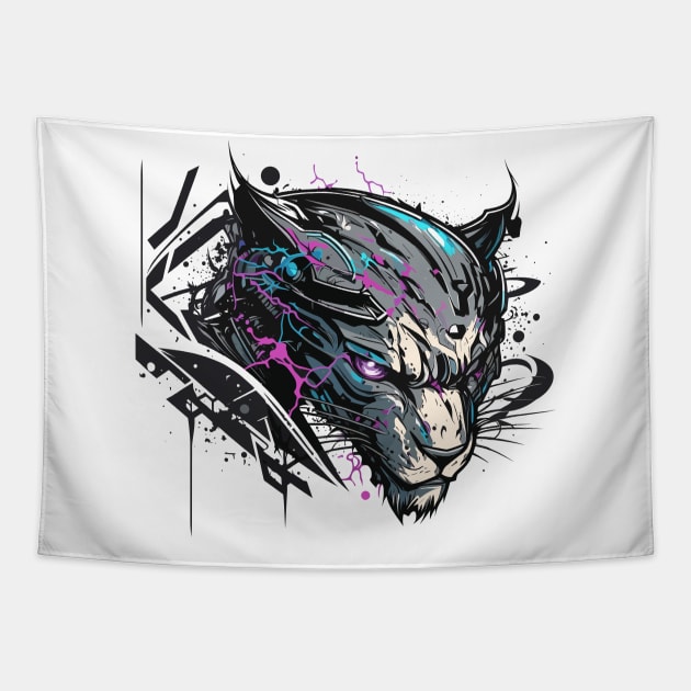 Graffiti Paint Panther Creative Tapestry by Cubebox