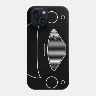 Austin-Healey 100 1950s classic car white outline graphic Phone Case