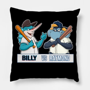 Billy the Marlin vs Raymond Tampa Bay Rays Baseball, Miami Marlins Baseball Mascots MLB Pillow