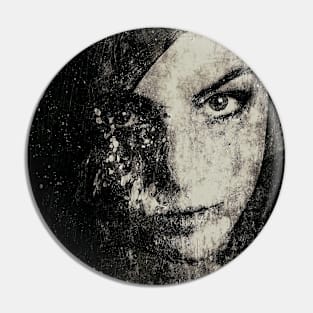 Face In A Dream grayscale Pin