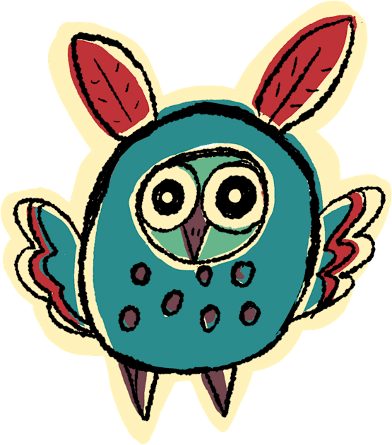 Short and Blue Simple Owl Illustration Kids T-Shirt by narwhalwall