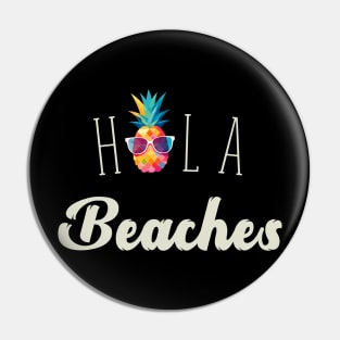 Hola Beaches Geometric Pineapple With Sunglasses Summer Pin