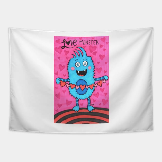 Cute Love Monster Tapestry by RuthMCreative