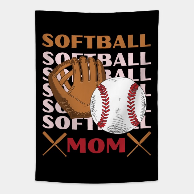 My Favorite Softball Player Calls Me Mom Gift for Softball Mother mommy mama Tapestry by BoogieCreates