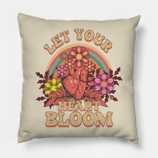 LET YOUR HEART BLOOM INSPIRATIONAL QUOTE Pillow