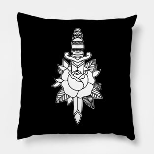 HomeSchoolTattoo Dagger and Rose Pillow