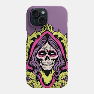 Dia de los Muertos Sugar Skull Woman Illustration Phone Case