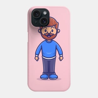 Cute Beard Man Cartoon Phone Case