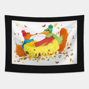 Fall Foxes Tapestry