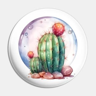 Cactus inside bubble Pin