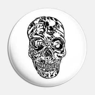 Bigger Black Skull Pin