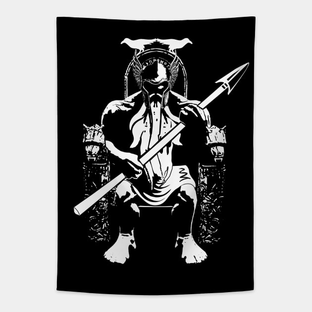 Odin Throne Tapestry by LordNeckbeard