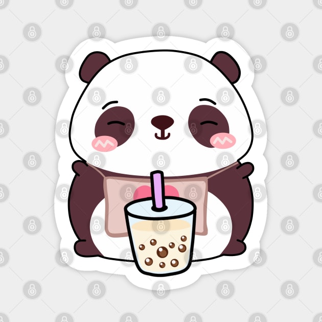 Cute Chibi Boba Tea Cup Panda | Sticker