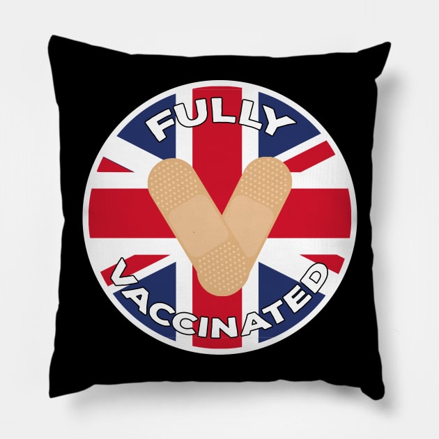 Fully Vaccinated UK Pillow by DiegoCarvalho