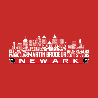 New Jersey Hockey Team All Time Legends, Newark City Skyline T-Shirt