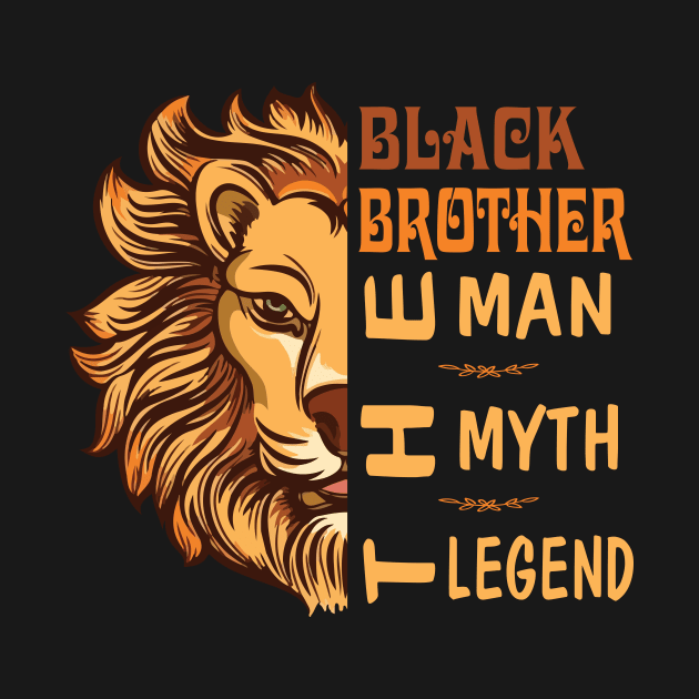 Lion Black Brother The Man The Myth The Legend Happy Father Day Vintage Retro by joandraelliot