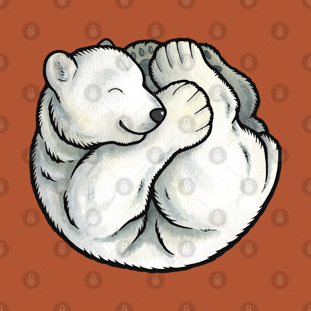 Sleeping polar bear cub by animalartbyjess