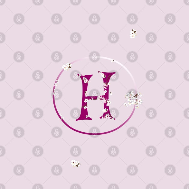 Monogram fairy flowers, letter H by Slownessi