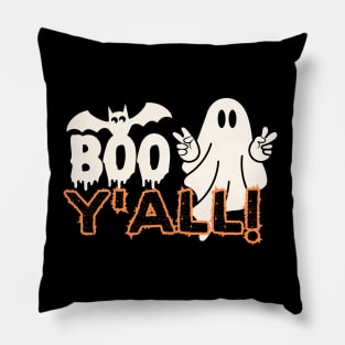 Boo Y'all! - Funny Halloween Celebratory Saying Gift Pillow