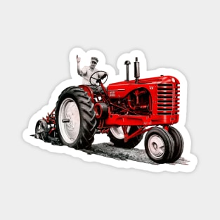Retro Red Tractor | Massey Harris Tractors Magnet
