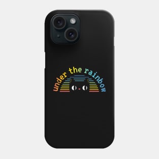 Under the rainbow black cat Phone Case