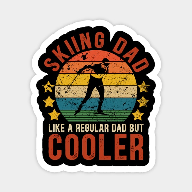 Skiing Dad Funny Vintage Skiing Father's Day Gift Magnet by Kimko