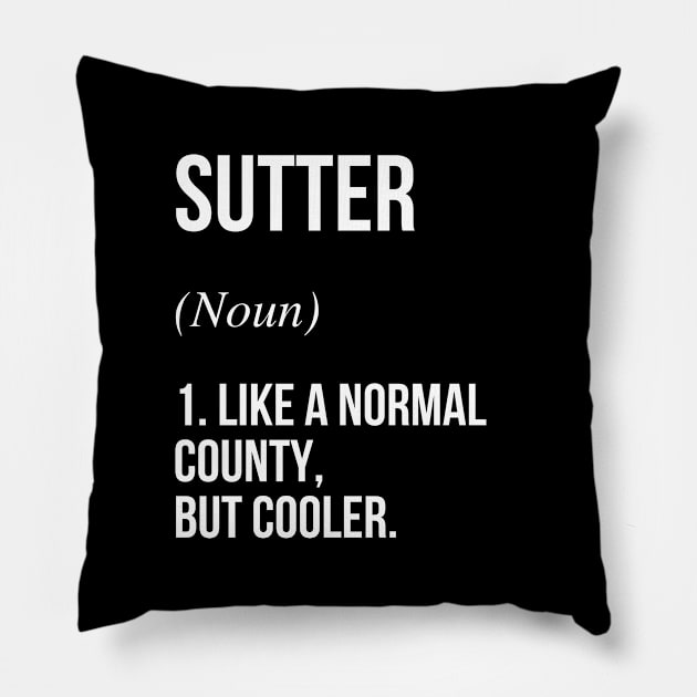 Sutter County California Defined Pillow by Buster Piper