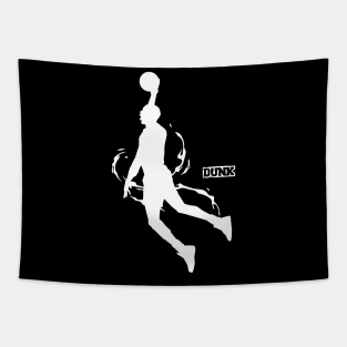 funny basketball dunking Tapestry