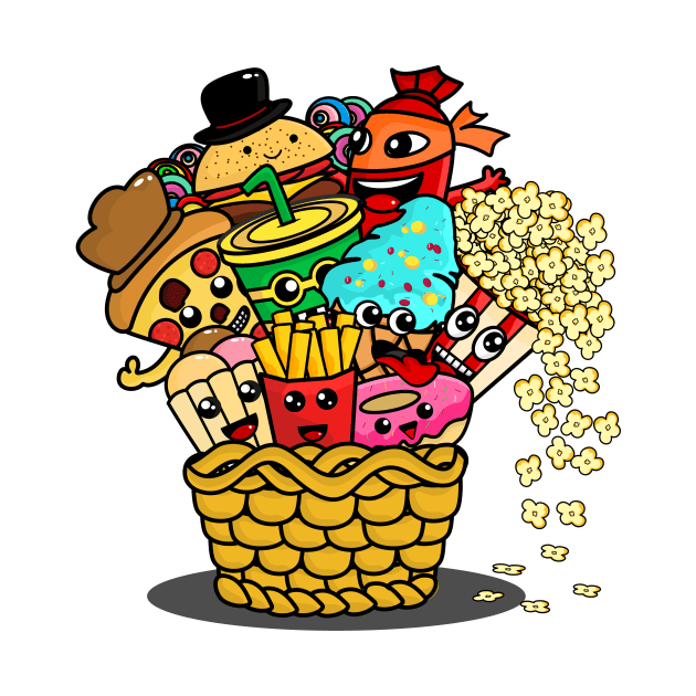 funny doodle monster junk food by Zephin's