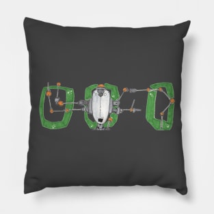 BannerBots 001 (Green Retro) Pillow