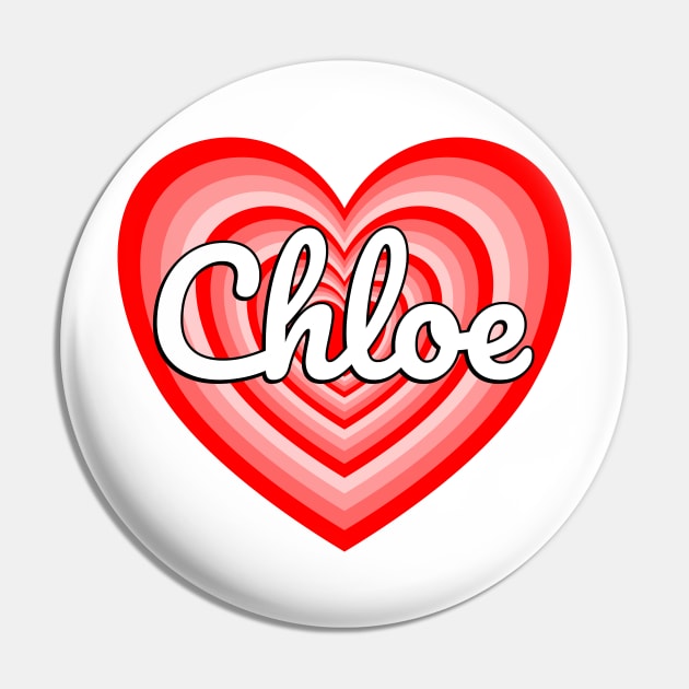 I Love Chloe Heart Chloe Name Funny Chloe Pin by Popular Objects™