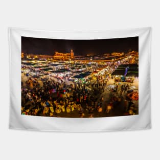 Marrakech, the Jemma al Fna at night Tapestry