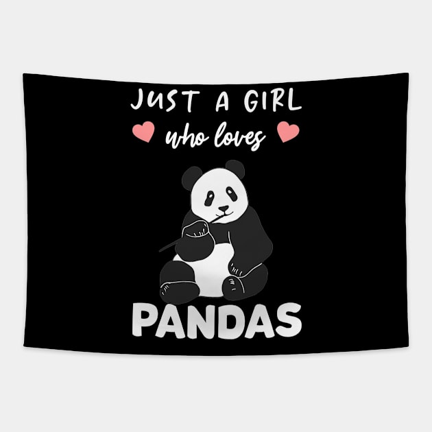 Just A Girl Who Loves Pandas Cute Panda Tapestry by wbdesignz