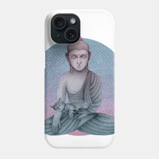 Buddha with cat 2 Phone Case