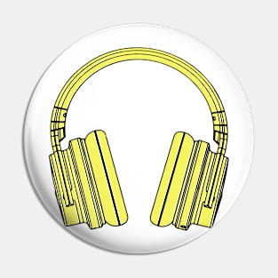 Yellow headphones Pin