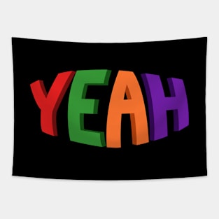 3D YEAH Multicolored Typographic Design Tapestry