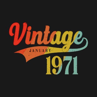 January 1971 Birthday Vintage January 1971 Awesome T-Shirt