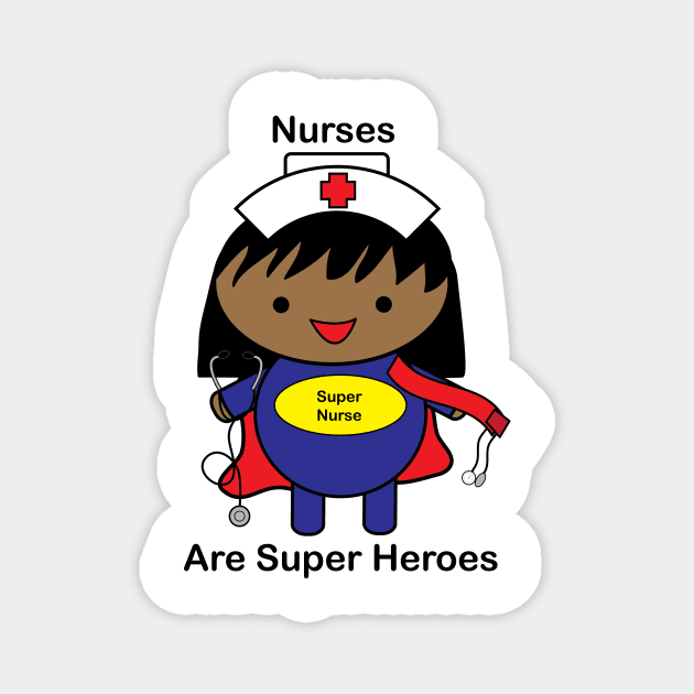 Nurse Black Super Hero Magnet by Beautiful Cuteness