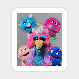 Pink and Blue Puppets Magnet