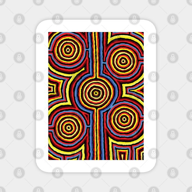 Aboriginal Art - Campsites New Colors Magnet by hogartharts