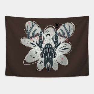 Boho Decorative Deer Skull - Graphic Illustration Tapestry