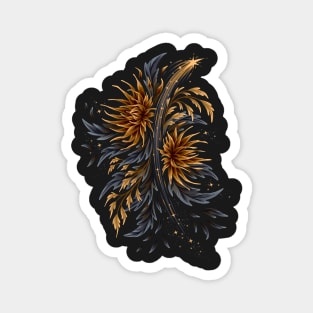 Floral Supernova - Gold / Grey Magnet