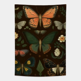 Mystical butterflies among flowers Tapestry