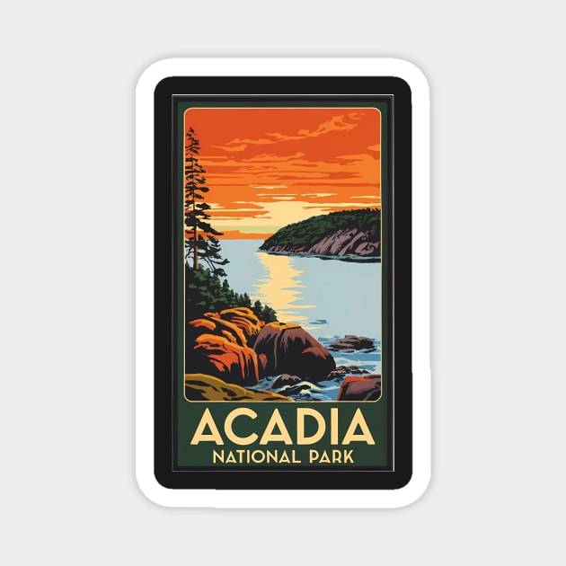 Acadia National Park Colorblock Magnet by rymeldy