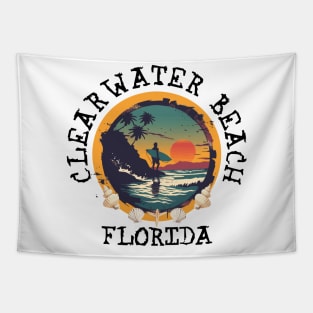 Clearwater Beach - Florida (with Black Lettering) Tapestry
