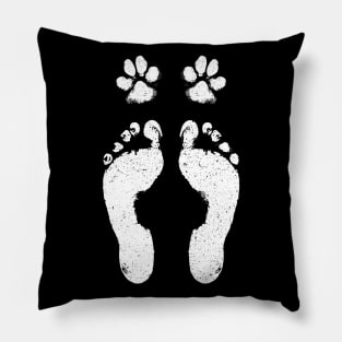 Cute Dog Lover Gift - Paw and Foot Prints Pillow