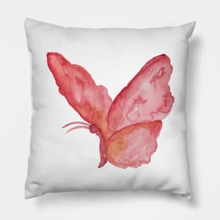 Abstract watercolor hand drawn butterfly. Pillow